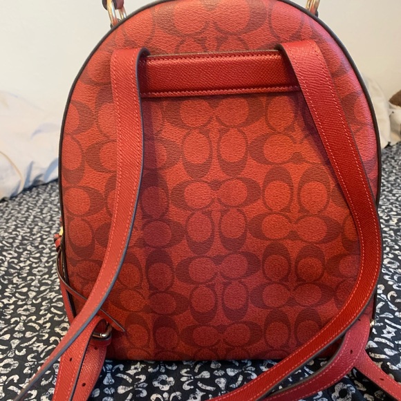 Coach Miami red leather backpack